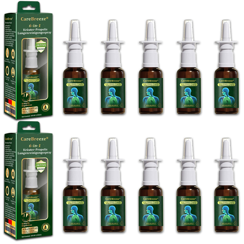 👨⚕️🇩🇪 Offizieller Store:CareBreeze® 6-in-1 Kräuter-Propolis Lungenreinigungsspray-Feinzerstäubung(⚡Sofortige Linderung🫁Langzeitwirkungen)