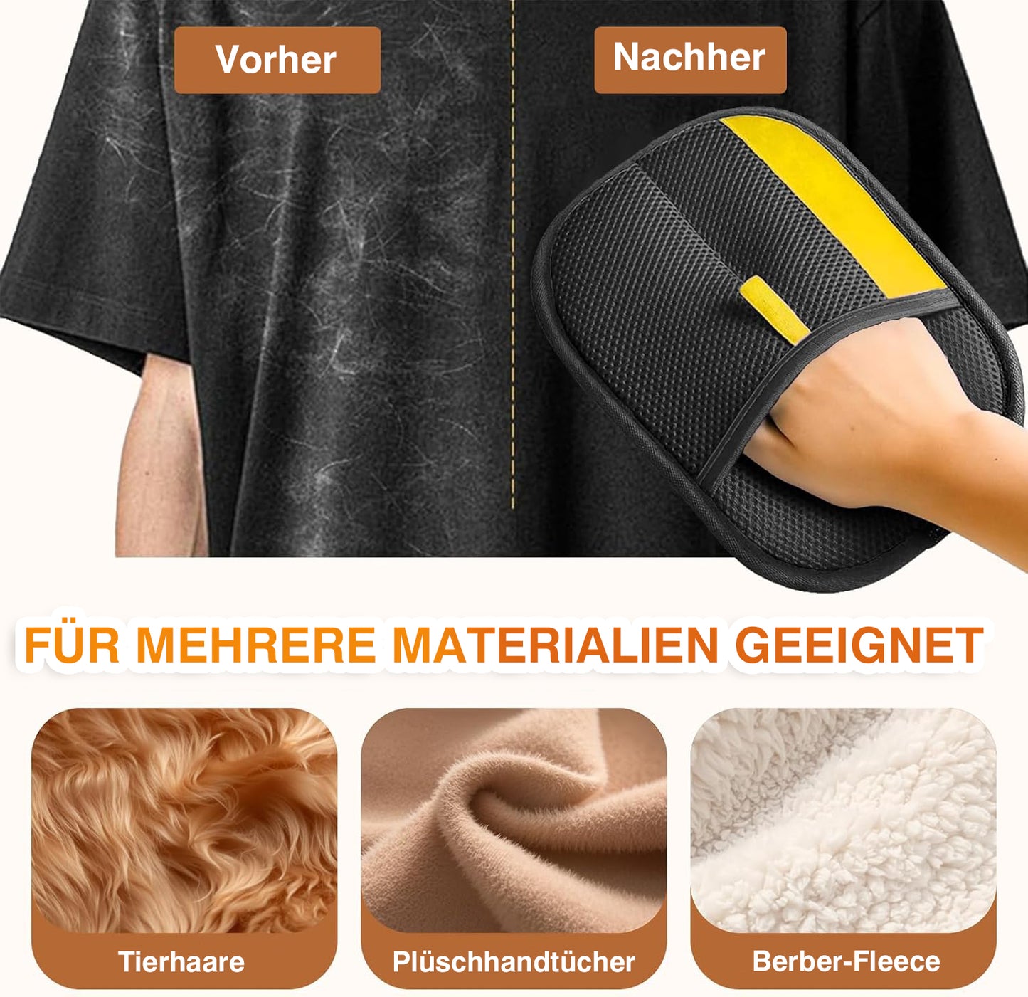 🏆✅In DE ansässig & betrieben: GFOUK® Tierhaarentferner – elektrostatische Handschuhe, beidseitige Bürste zur Entfernung haftender Haare, geeignet für Katzen- und Hundehaare, Fellpflege, Haarentfernung & Reinigung