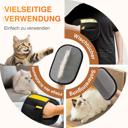 🏆✅In DE ansässig & betrieben: GFOUK® Tierhaarentferner – elektrostatische Handschuhe, beidseitige Bürste zur Entfernung haftender Haare, geeignet für Katzen- und Hundehaare, Fellpflege, Haarentfernung & Reinigung