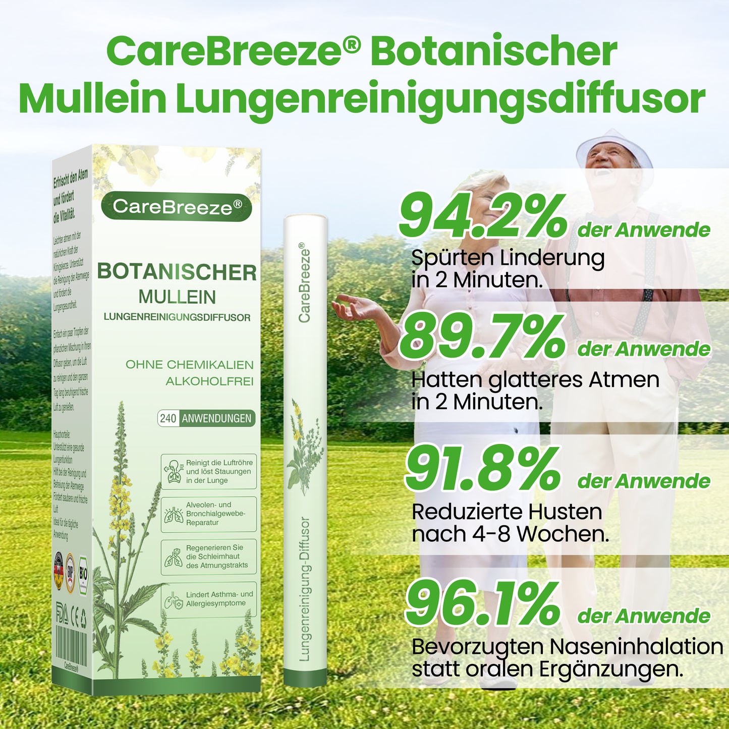 ✅Deutscher Besitz und Betrieb：CareBreeze® Botanischer Mullein Lungenreinigungsdiffusor(💝 LETZTER TAG 70% RABATT 💝)