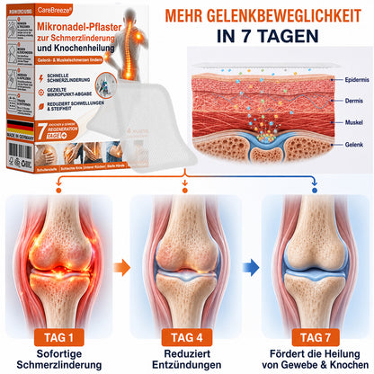 💝✅🇩🇪 CareBreeze® Mikronadel-Pflaster zur Schmerzlinderung und Knochenheilung(🧑‍⚕️ Linderung von Gelenkschwellungen, Schmerzen, Steifheit, Rötungen, Wärmegefühl, Druckempfindlichkeit und Gelenkermüdung)