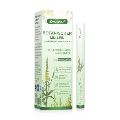 💖✅Deutscher Besitz und Betrieb：Zvoevo® Botanischer Mullein Lungenreinigungsdiffusor (💝 Husten, Keuchen, Atemnot, Auswurf, verstopfte Nase, Bronchitis, Allergiesymptome, Lungenschmerzen 💝)