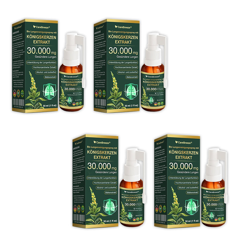 💖✅DE Offizieller Store: CareBreeze® Bio Lungenreinigungsspray mit Königskerzen-Extrakt（👨‍⚕️Wirkt direkt bei COPD, Asthma, chronischer Bronchitis (CB), Atemwegsinfektionen, Lungenkrebs, Sinusitis und anderen Erkrankungen）