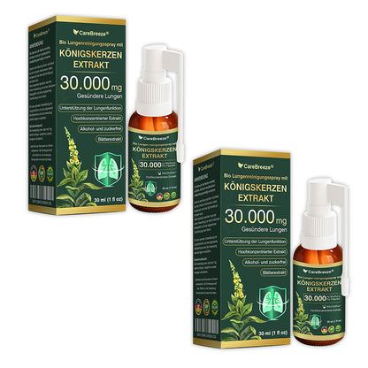 💖✅DE Offizieller Store: CareBreeze® Bio Lungenreinigungsspray mit Königskerzen-Extrakt（👨‍⚕️Wirkt direkt bei COPD, Asthma, chronischer Bronchitis (CB), Atemwegsinfektionen, Lungenkrebs, Sinusitis und anderen Erkrankungen）