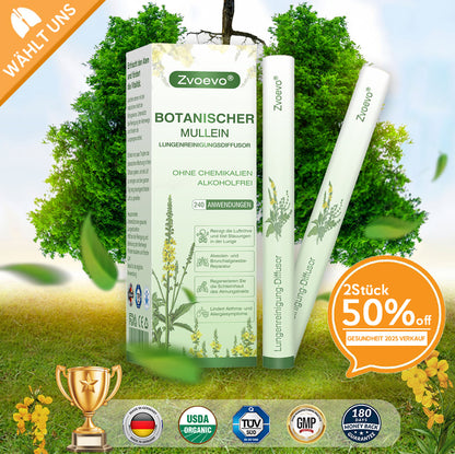 💖✅Deutscher Besitz und Betrieb：Zvoevo® Botanischer Mullein Lungenreinigungsdiffusor (💝 Husten, Keuchen, Atemnot, Auswurf, verstopfte Nase, Bronchitis, Allergiesymptome, Lungenschmerzen 💝)