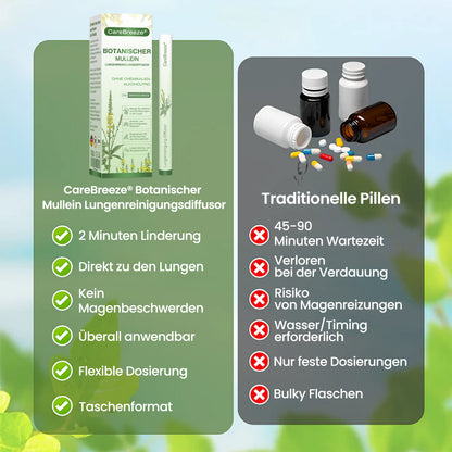 ✅Deutscher Besitz und Betrieb：CareBreeze® Botanischer Mullein Lungenreinigungsdiffusor(💝 LETZTER TAG 70% RABATT 💝)