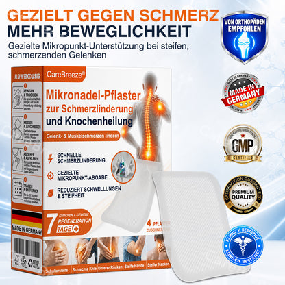 💝✅🇩🇪 CareBreeze® Mikronadel-Pflaster zur Schmerzlinderung und Knochenheilung(🧑‍⚕️ Linderung von Gelenkschwellungen, Schmerzen, Steifheit, Rötungen, Wärmegefühl, Druckempfindlichkeit und Gelenkermüdung)