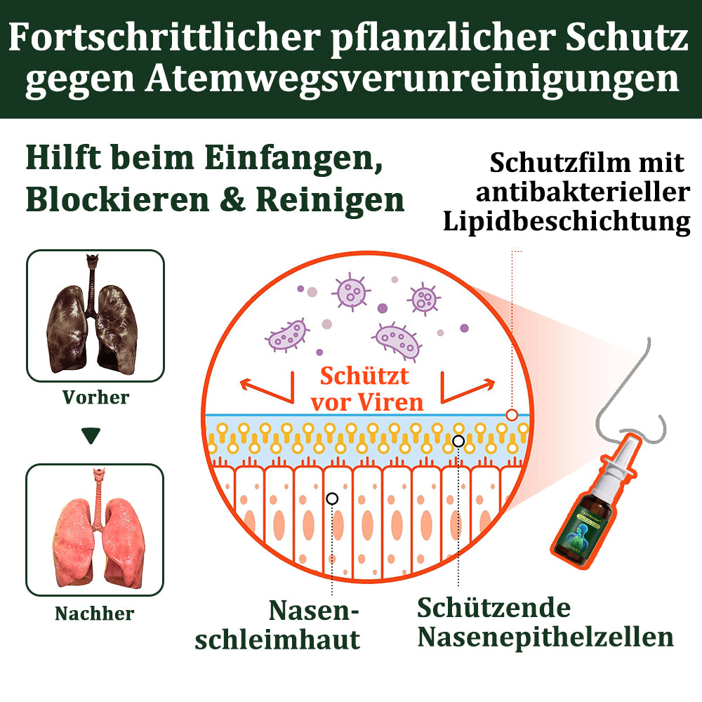 ⚡🇩🇪 Offizieller Store：CareBreeze® 6-in-1 Kräuter-Propolis Lungenreinigungsspray-Feinzerstäubung(⚡Sofortige Linderung🫁Langzeitwirkungen)
