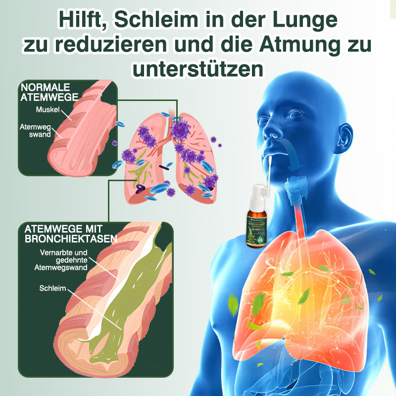 🫁⚡✅DE Offizieller Store: CareBreeze® Bio Lungenreinigungsspray mit Königskerzen-Extrakt（👨‍⚕️Wirkt direkt bei COPD, Asthma, chronischer Bronchitis (CB), Atemwegsinfektionen, Lungenkrebs, Sinusitis und anderen Erkrankungen）