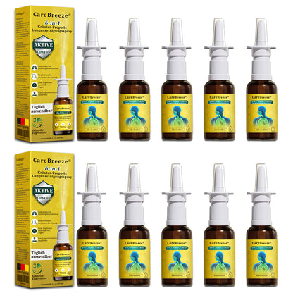 ⚡🐝✅Offizieller Store：CareBreeze® 6-in-1 Kräuter-Propolis Lungenreinigungsspray（👨‍⚕️Gezielte Anwendung bei COPD, Asthma, chronischer Bronchitis, Infektionen der Atemwege, Lungenkrebs und Sinusitis）