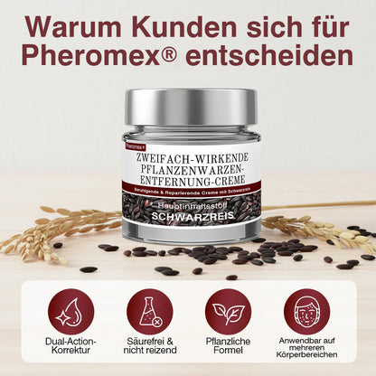 💖💖✅Pheromex® Zweifach-Wirkende Pflanzenwarzenentfernung-Creme(👨‍⚕️Hautwarzen, Akne, Hyperpigmentierung, Ekzem, Psoriasis, Rosazea, Warzen)