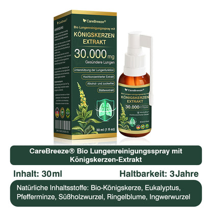 💖✅DE Offizieller Store: CareBreeze® Bio Lungenreinigungsspray mit Königskerzen-Extrakt（👨‍⚕️Wirkt direkt bei COPD, Asthma, chronischer Bronchitis (CB), Atemwegsinfektionen, Lungenkrebs, Sinusitis und anderen Erkrankungen）
