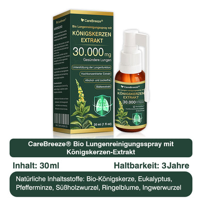 🫁⚡✅DE Offizieller Store: CareBreeze® Bio Lungenreinigungsspray mit Königskerzen-Extrakt（👨‍⚕️Wirkt direkt bei COPD, Asthma, chronischer Bronchitis (CB), Atemwegsinfektionen, Lungenkrebs, Sinusitis und anderen Erkrankungen）